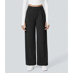 DayStretch pantalones de cintura alta para la oficina de pernera recta con bolsillos