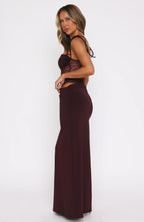 Amelie | Sheer Lace Bodice Cut-Out Maxi Dress
