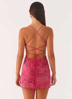 Cami | Shimmering Floral Beaded Sequin Mini Dress