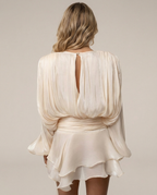 Eva | Delicate Pleated Fluid Draped Mini Dress