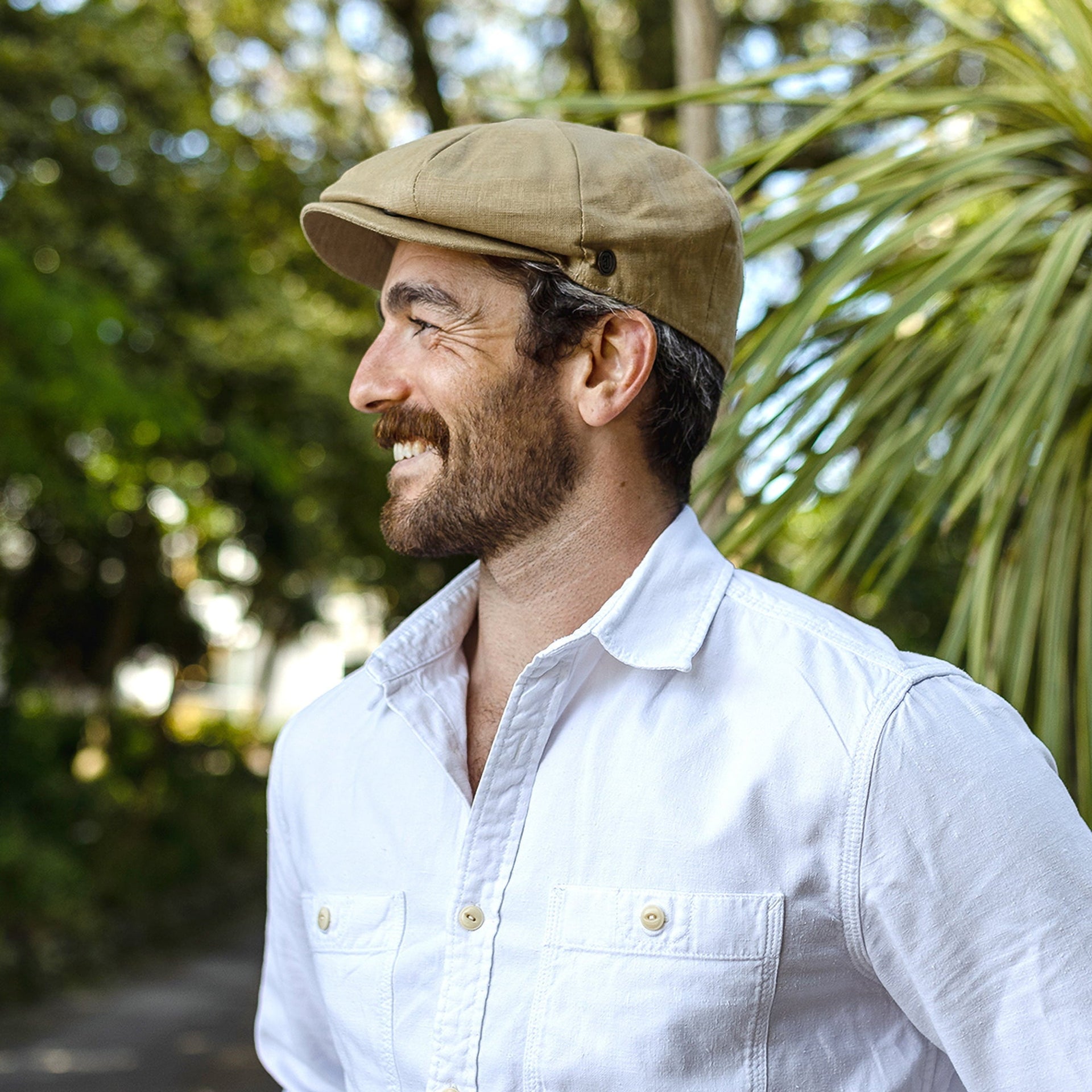 Luis | Gorra Newsboy Redonda de Lino