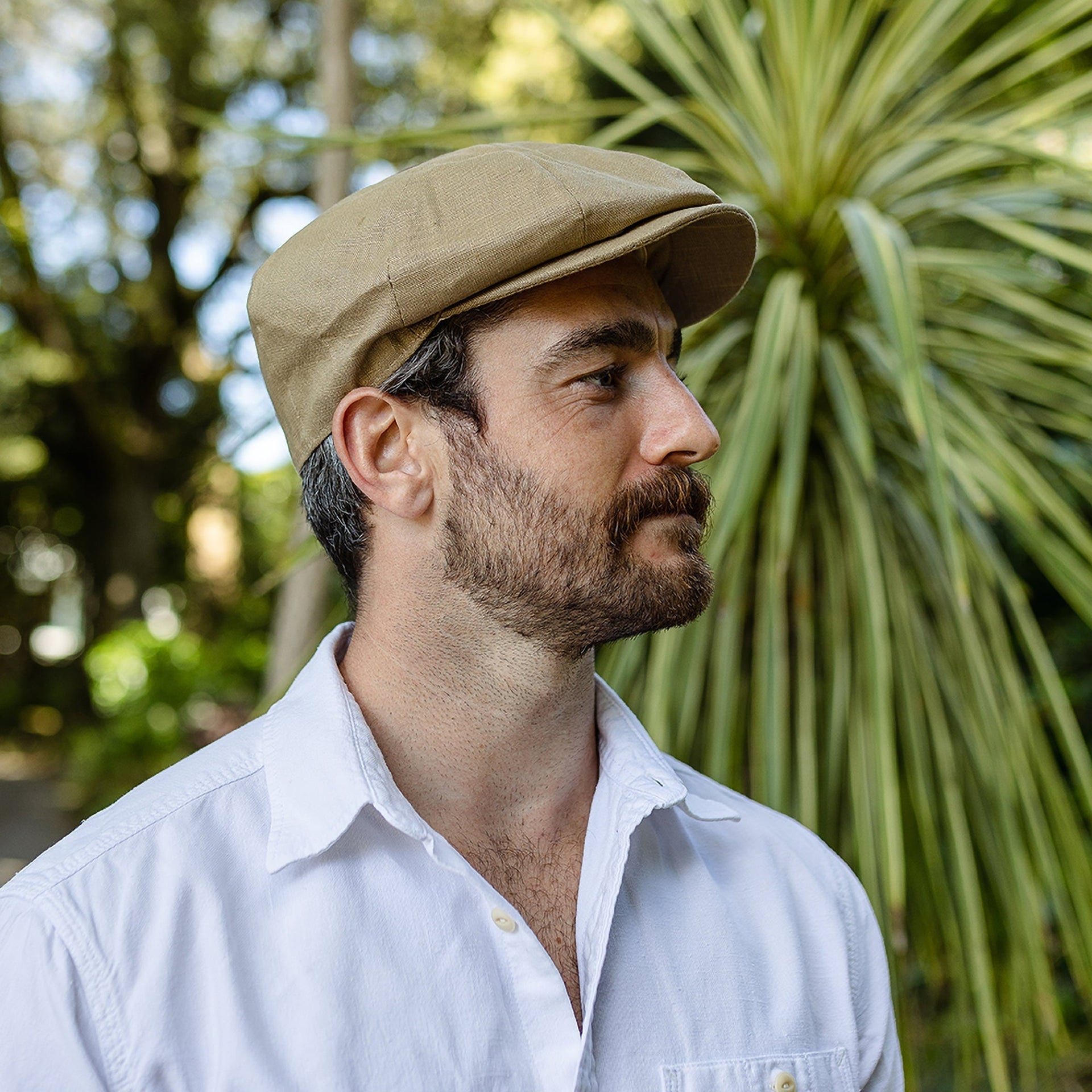 Luis | Gorra Newsboy Redonda de Lino