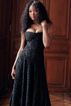 Sharon | Floral Embroidered Bodycon Maxi Dress
