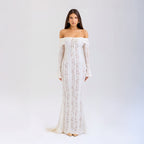 Lissy | Bell Sleeve Lace Off-Shoulder Maxi Dress