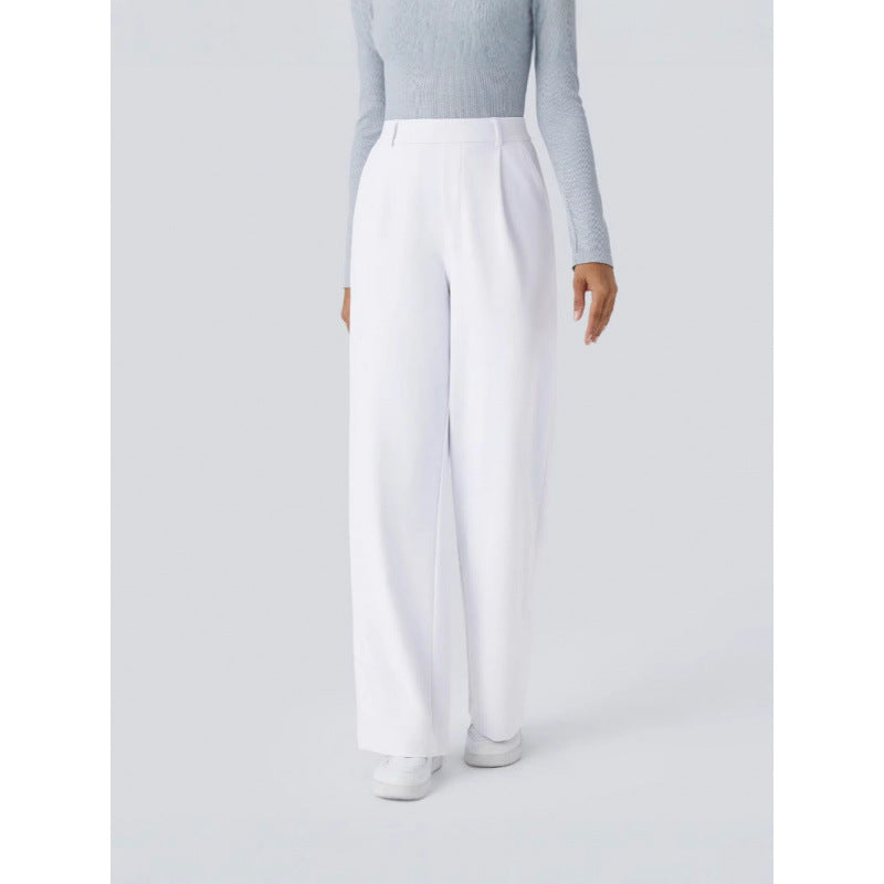 DayStretch pantalones de cintura alta para la oficina de pernera recta con bolsillos