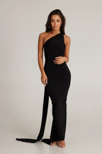 Tina | Versatile Sash One-Shoulder Grecian Maxi Dress