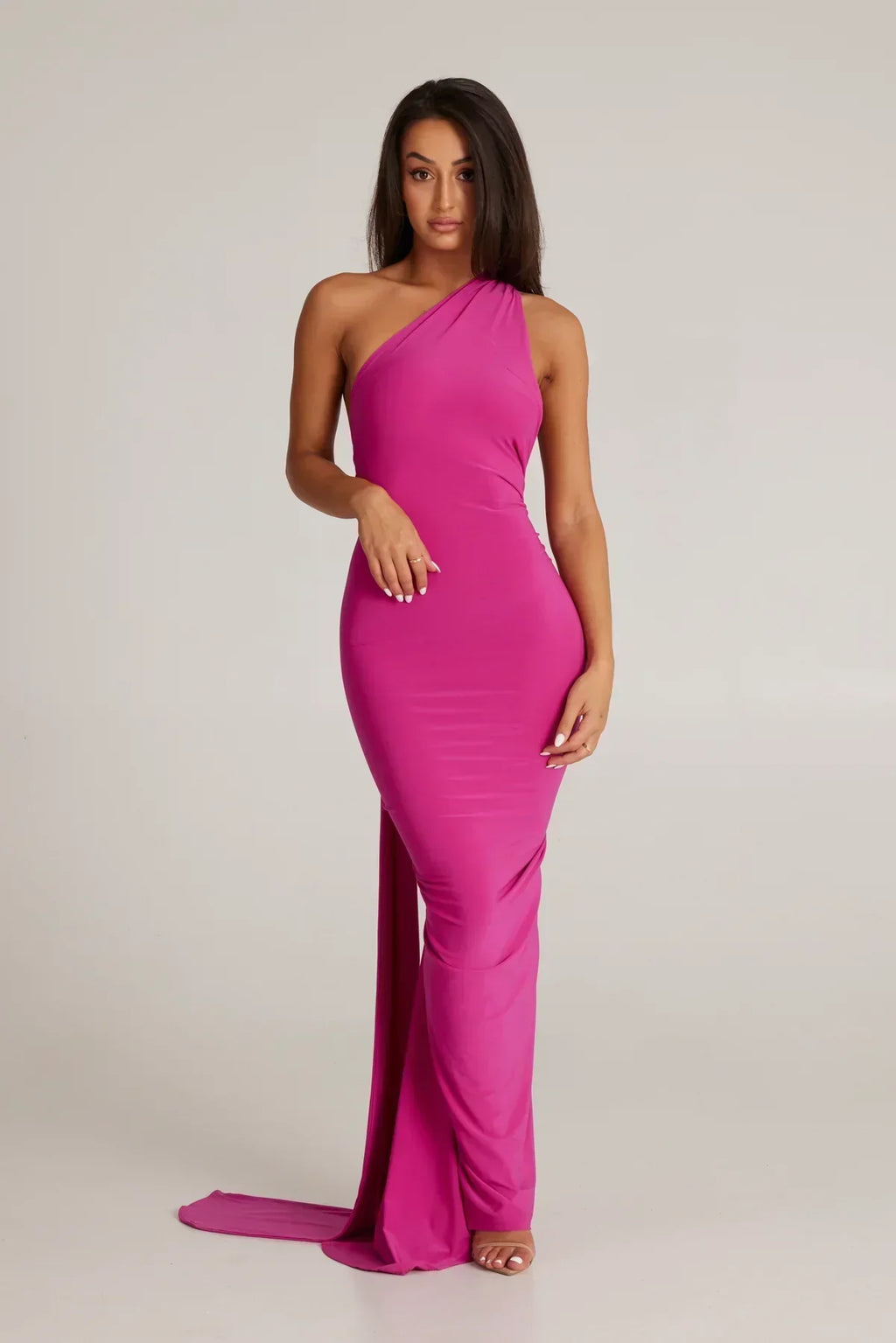 Tina | Versatile Sash One-Shoulder Grecian Maxi Dress
