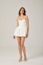 Mireille | White Off-the-Shoulder Bustier Mini Dress