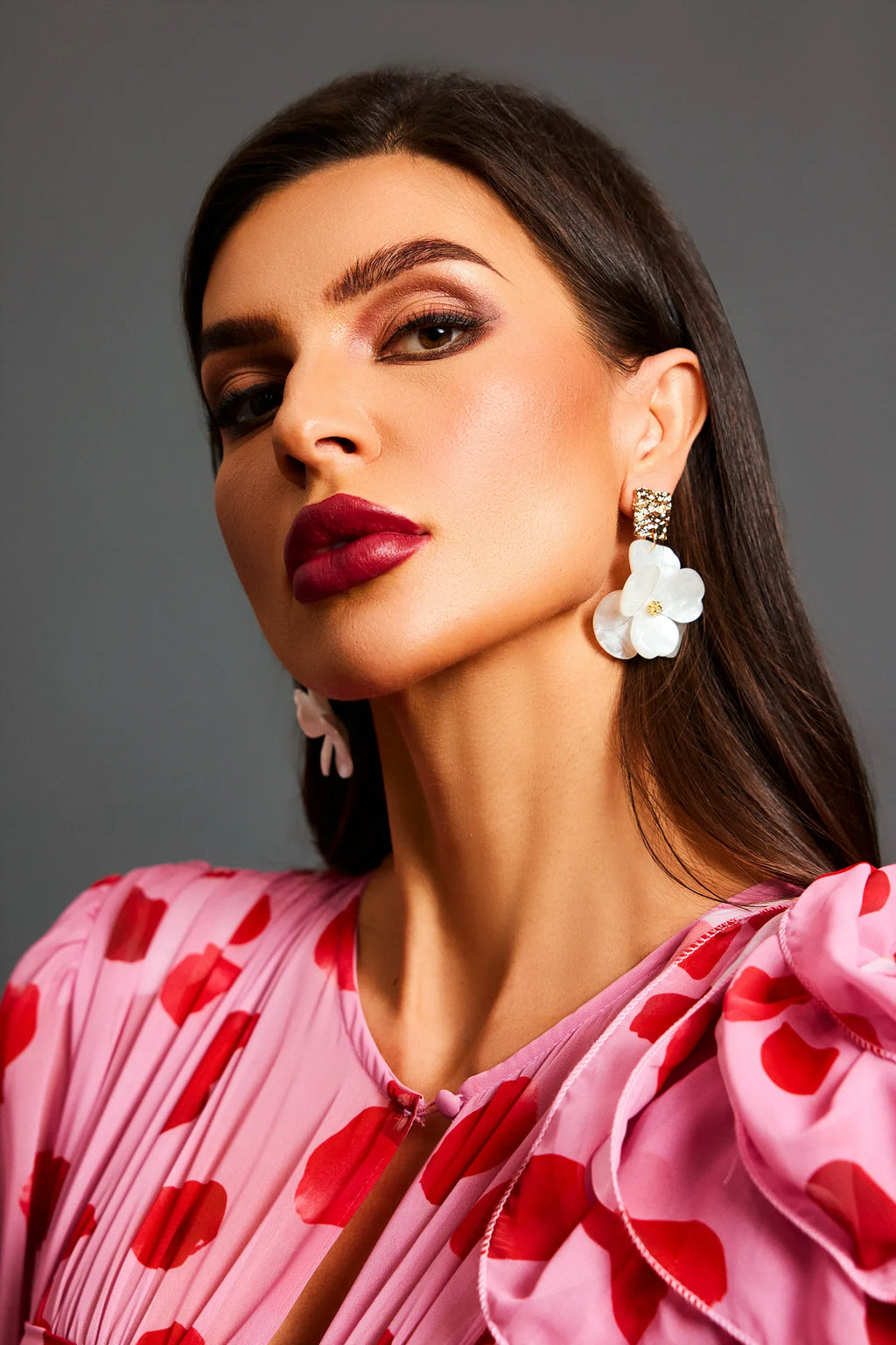 Pendientes Alba Flor Nacarada