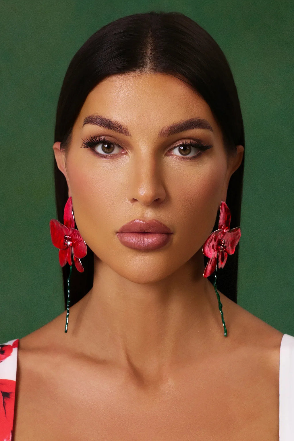 Pendientes Lilia Orquídea Roja