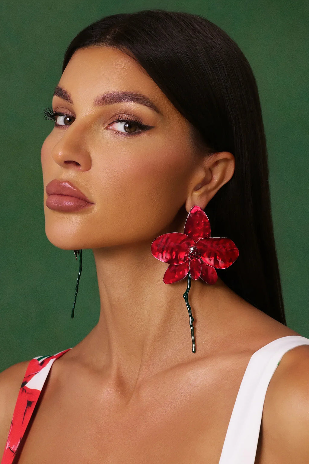 Pendientes Lilia Orquídea Roja