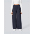 DayStretch pantalones de cintura alta para la oficina de pernera recta con bolsillos