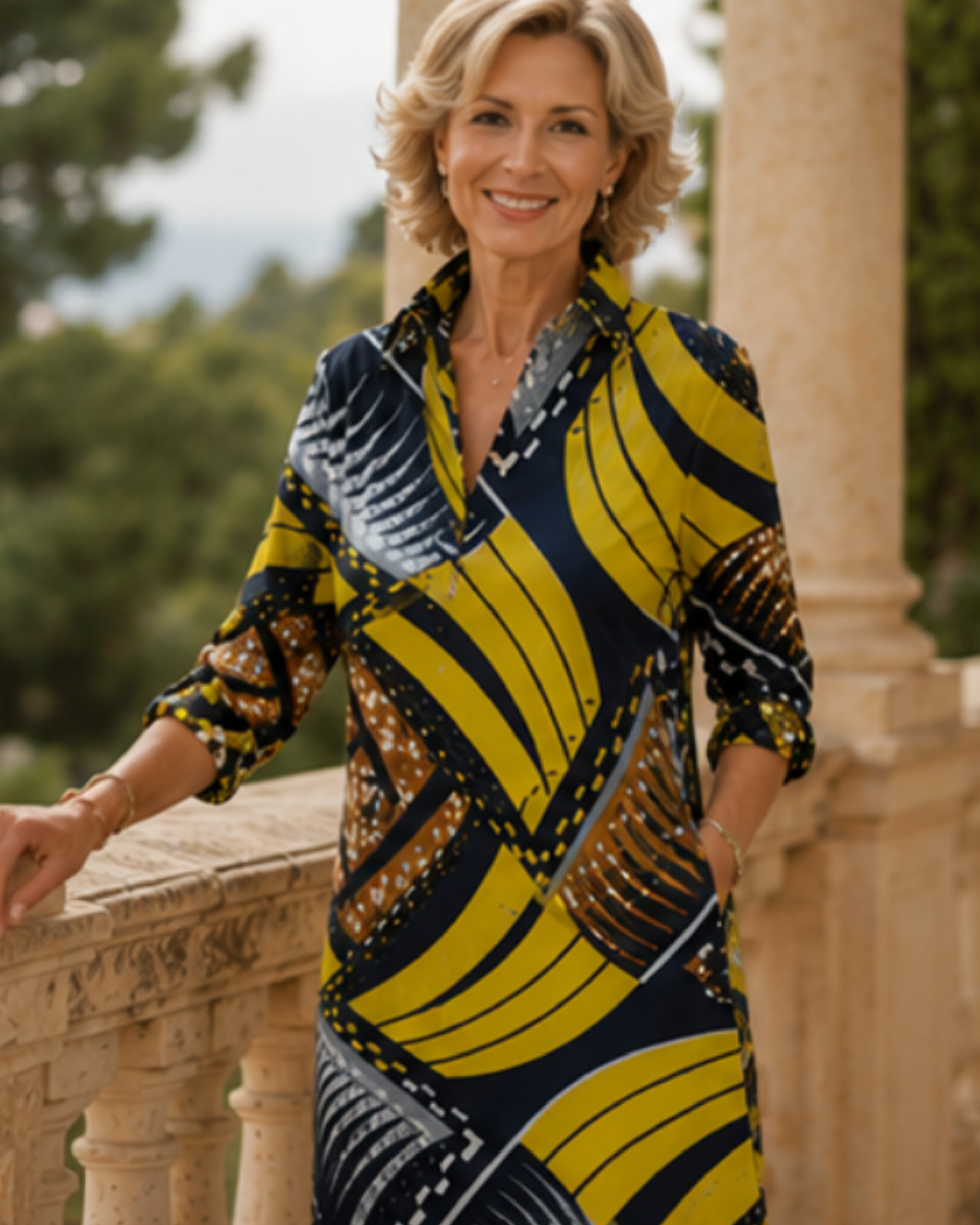 Viviana | Vestido Brillo Mediterráneo