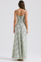 Sharon | Floral Embroidered Bodycon Maxi Dress