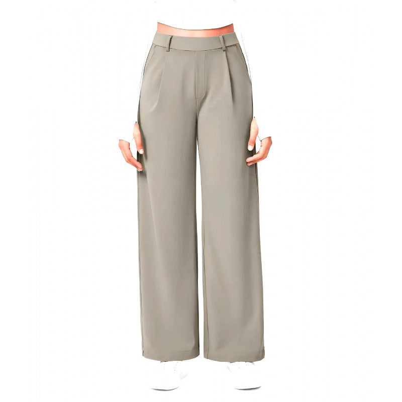 DayStretch pantalones de cintura alta para la oficina de pernera recta con bolsillos
