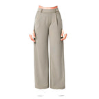 DayStretch pantalones de cintura alta para la oficina de pernera recta con bolsillos