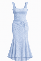 Naomi | Bias Cut Satin Luminous Neutral Midi Dress