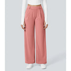 DayStretch pantalones de cintura alta para la oficina de pernera recta con bolsillos