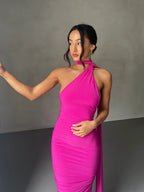 Tina | Versatile Sash One-Shoulder Grecian Maxi Dress