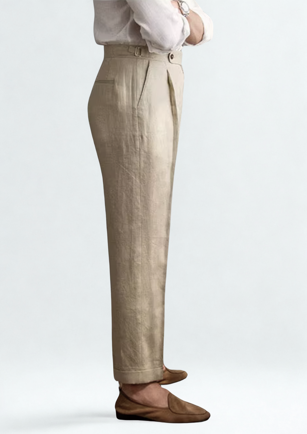 Pantalones plisados toscanos de estilo costero - Arena