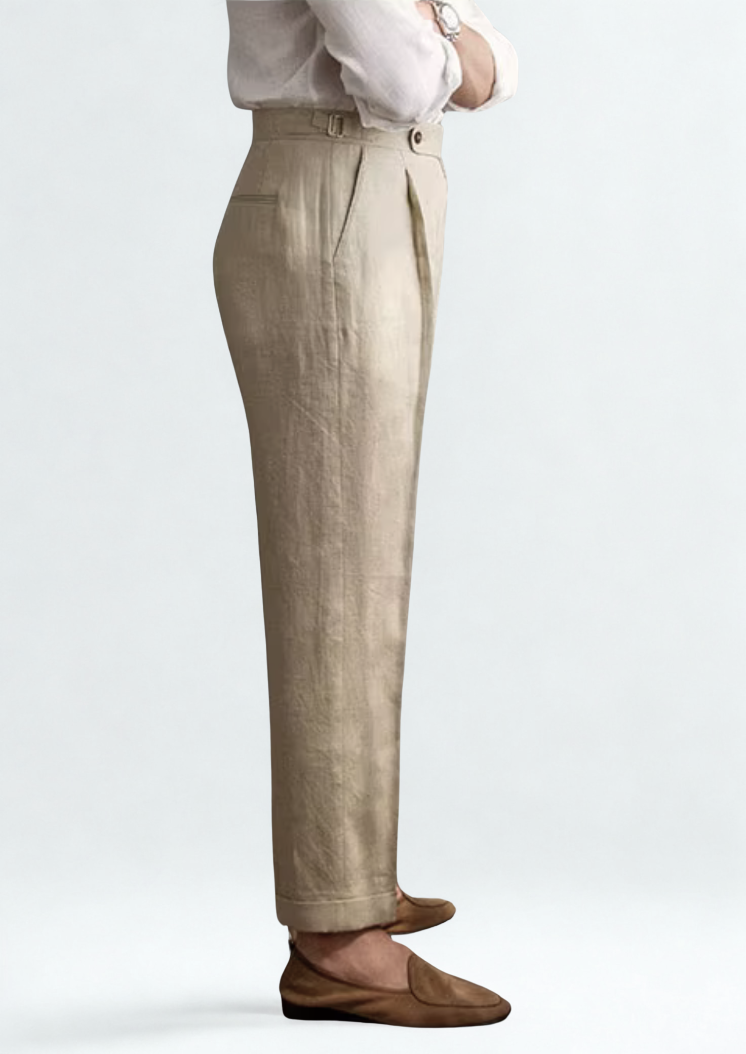 Pantalones plisados toscanos de estilo costero - Arena