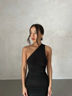 Tina | Versatile Sash One-Shoulder Grecian Maxi Dress