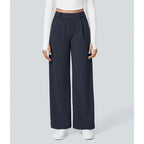 DayStretch pantalones de cintura alta para la oficina de pernera recta con bolsillos