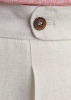 Pantalones plisados toscanos de estilo costero - blanco