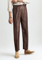 Pantalones Tuscany plisados costeros - Marrón oscuro