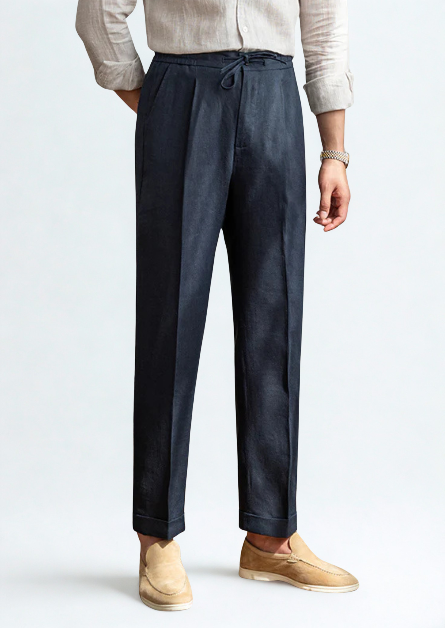 Pantalones Coastal con cordón - Azul marino