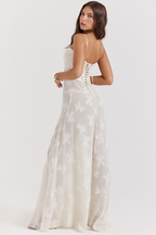 Sharon | Floral Embroidered Bodycon Maxi Dress