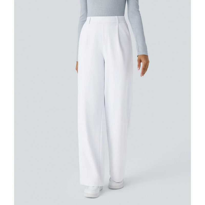 DayStretch pantalones de cintura alta para la oficina de pernera recta con bolsillos
