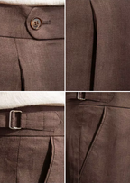 Pantalones Tuscany plisados costeros - Marrón oscuro