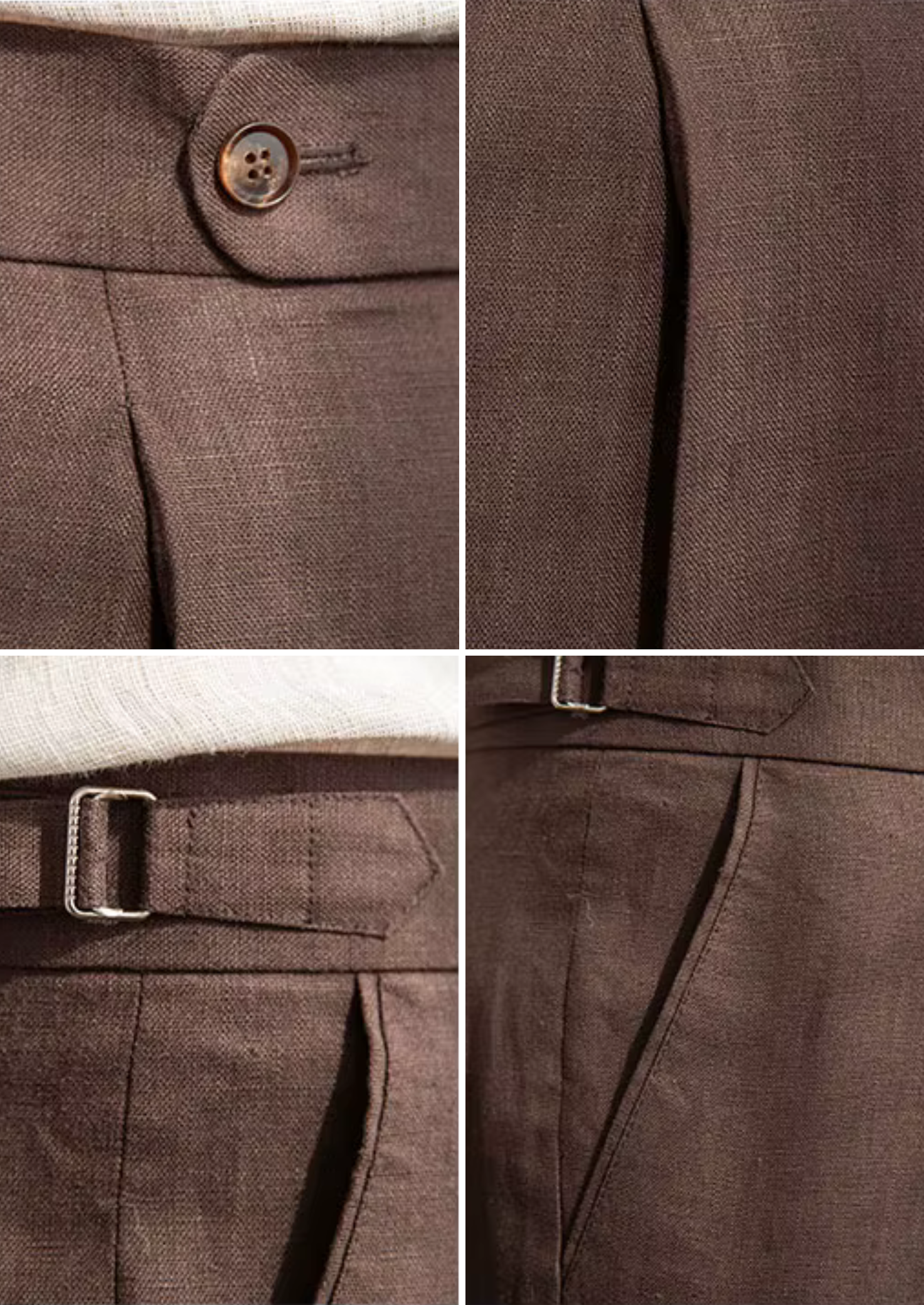 Pantalones Tuscany plisados costeros - Marrón oscuro
