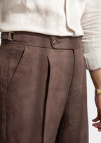 Pantalones Tuscany plisados costeros - Marrón oscuro