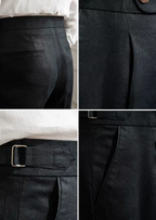 Pantalones plisados de Toscana estilo costero - Negro