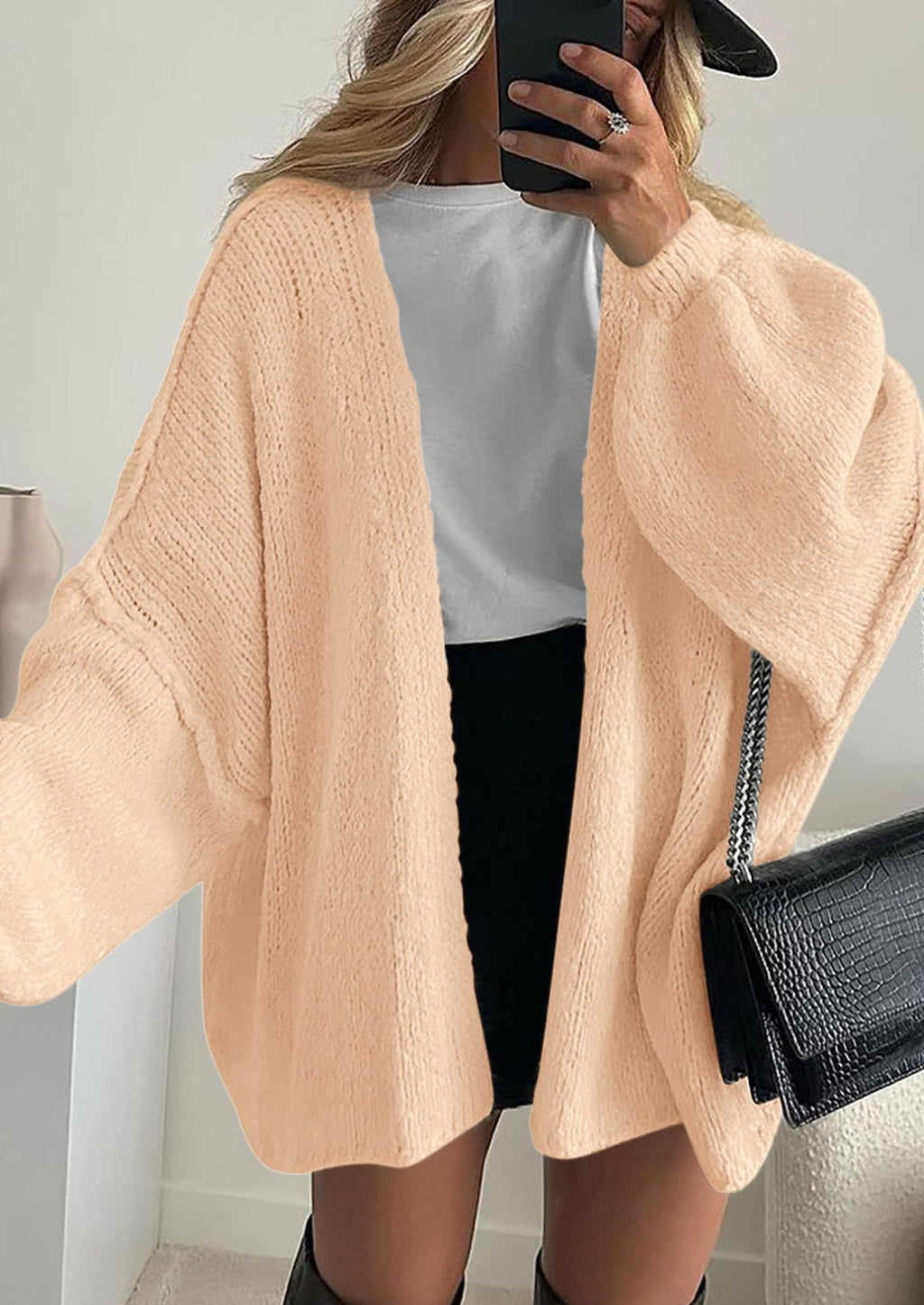 Womens Oversized Cardigan Sweaters Fall Long Lantern Sleeve Knit