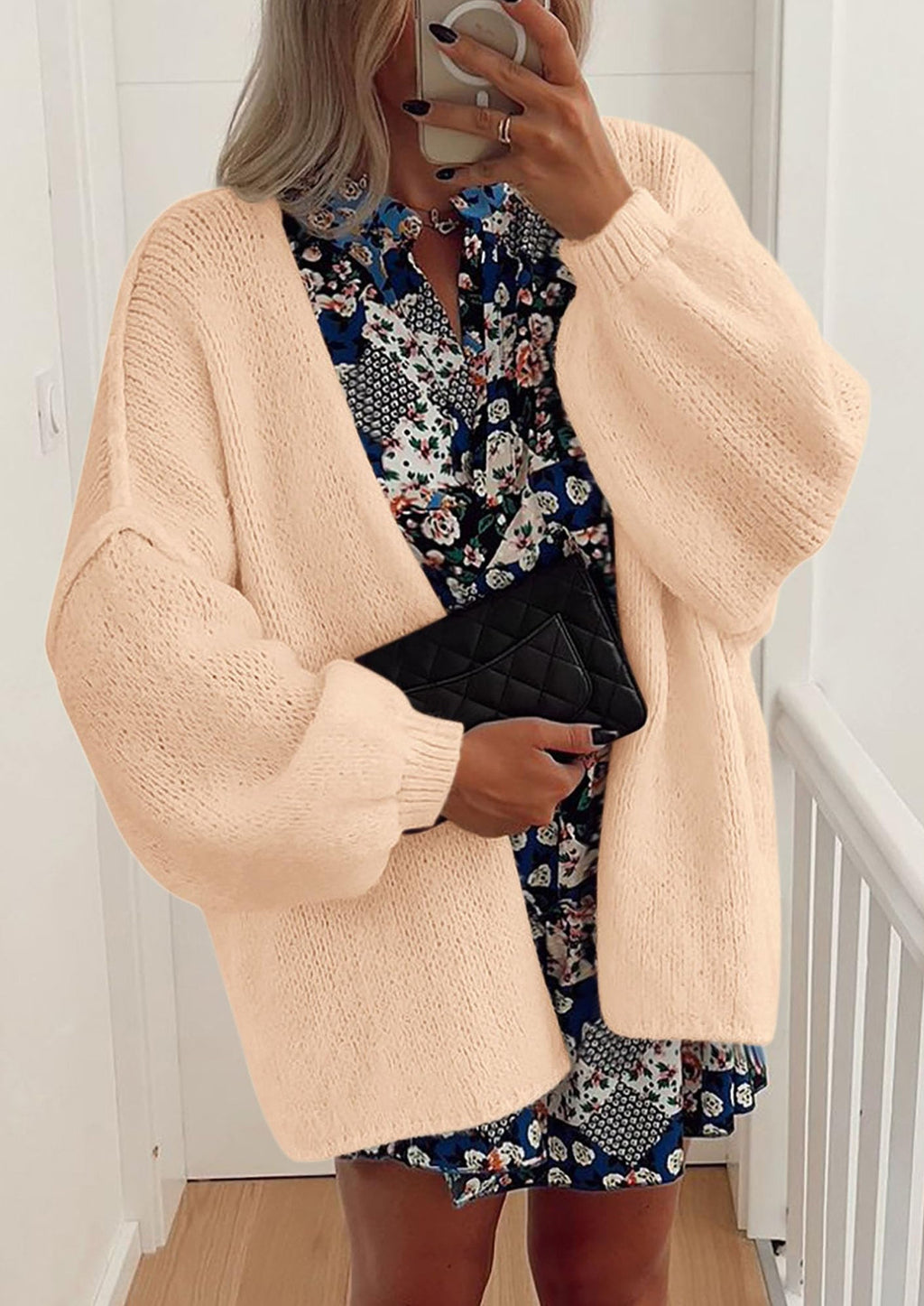 Womens Oversized Cardigan Sweaters Fall Long Lantern Sleeve Knit