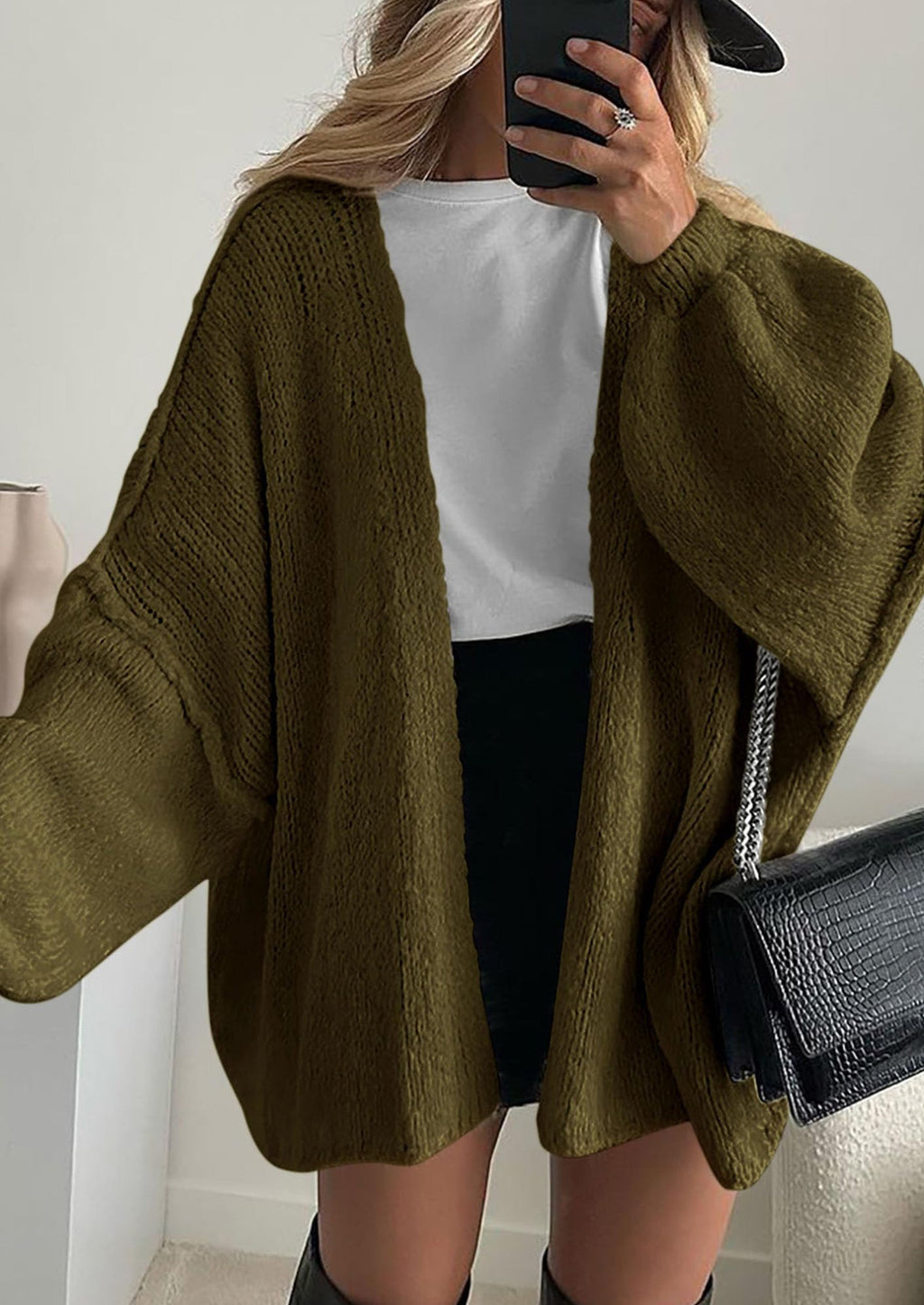 Womens Oversized Cardigan Sweaters Fall Long Lantern Sleeve Knit