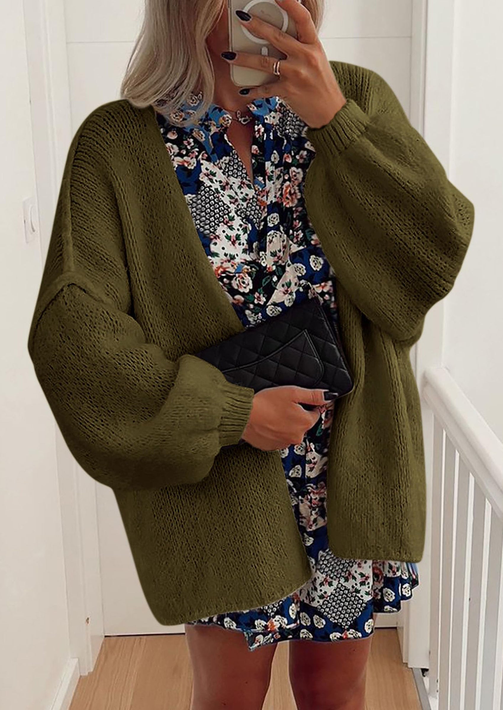 Womens Oversized Cardigan Sweaters Fall Long Lantern Sleeve Knit