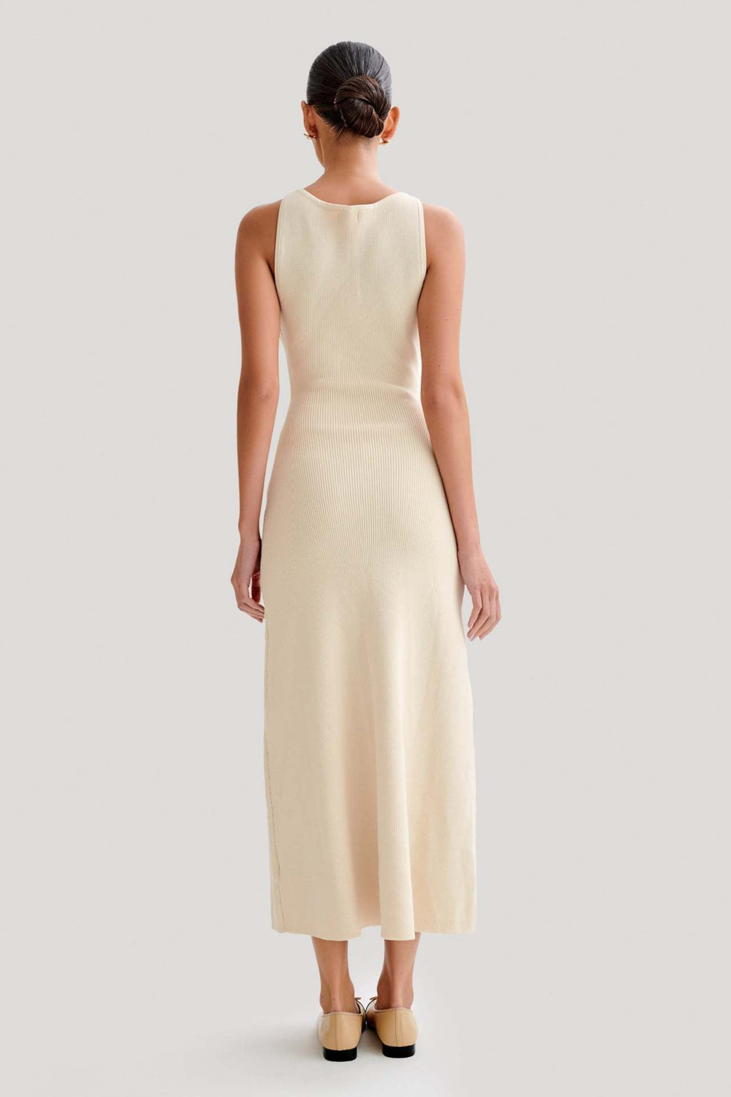 Gabriella | Sleeveless Ribbed Button-Down Maxi Dress
