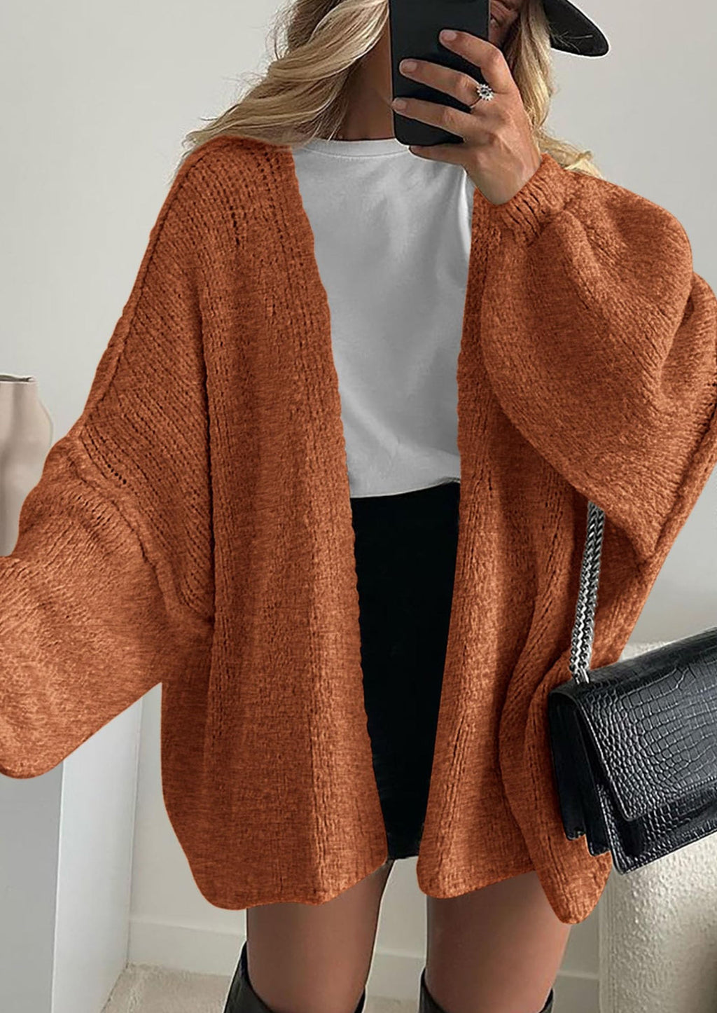 Womens Oversized Cardigan Sweaters Fall Long Lantern Sleeve Knit