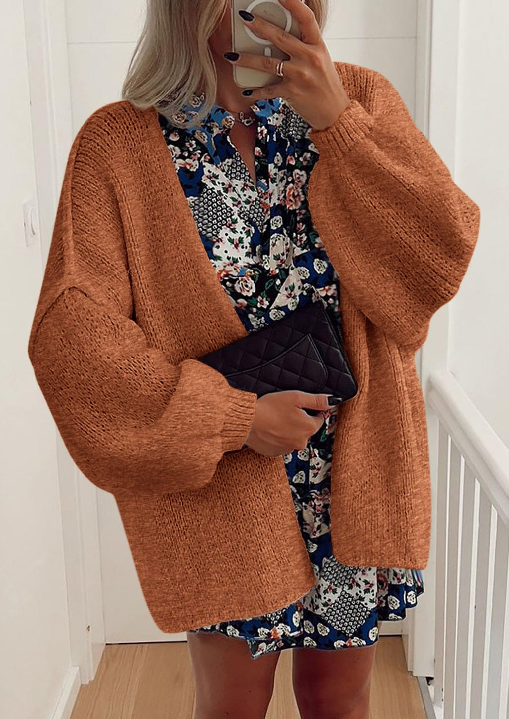 Womens Oversized Cardigan Sweaters Fall Long Lantern Sleeve Knit