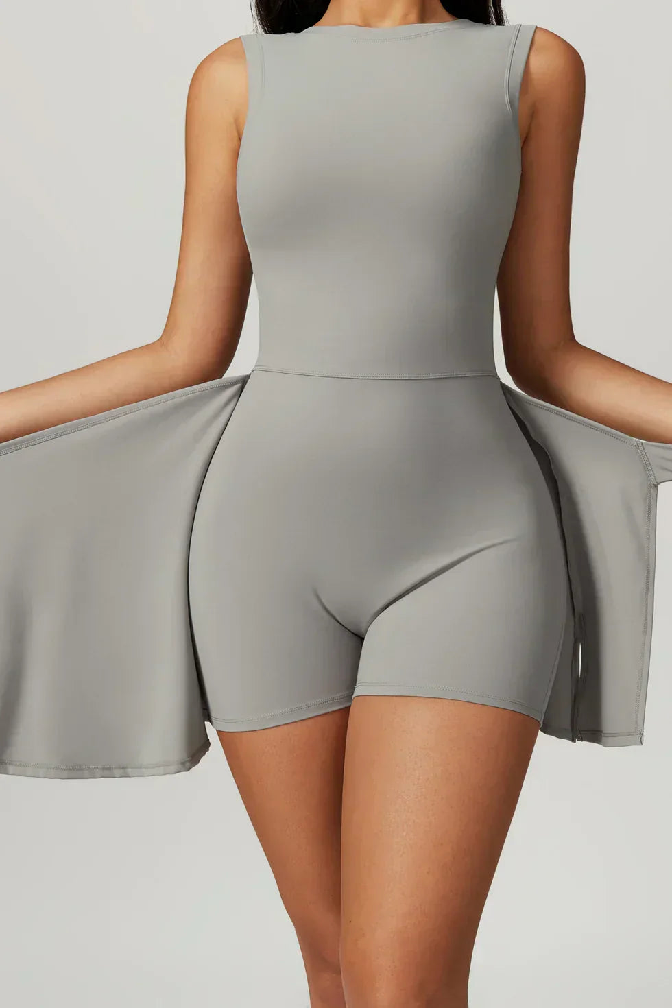 Chloe | High-Neck Tie-Front Wrap Mini Dress