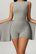 Chloe | High-Neck Tie-Front Wrap Mini Dress
