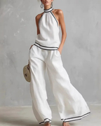 Isabella | Conjunto Halter Premium Algodón y Lino