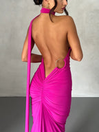 Tina | Versatile Sash One-Shoulder Grecian Maxi Dress