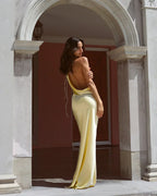 Lilly | Cowl Neck Open Back Satin Maxi Dress