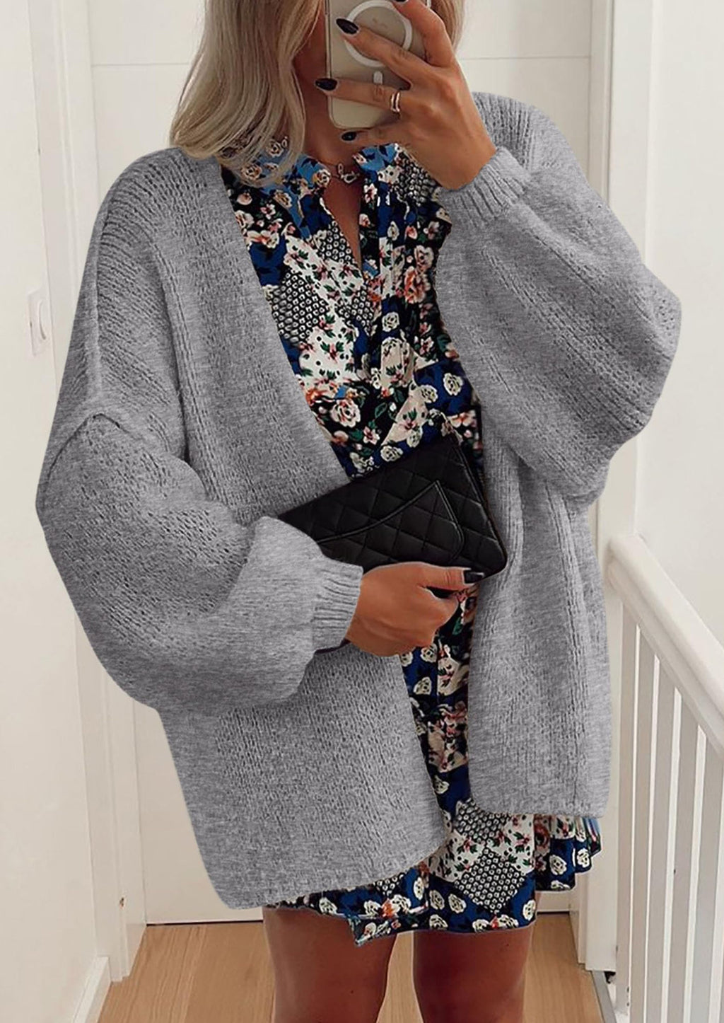 Womens Oversized Cardigan Sweaters Fall Long Lantern Sleeve Knit