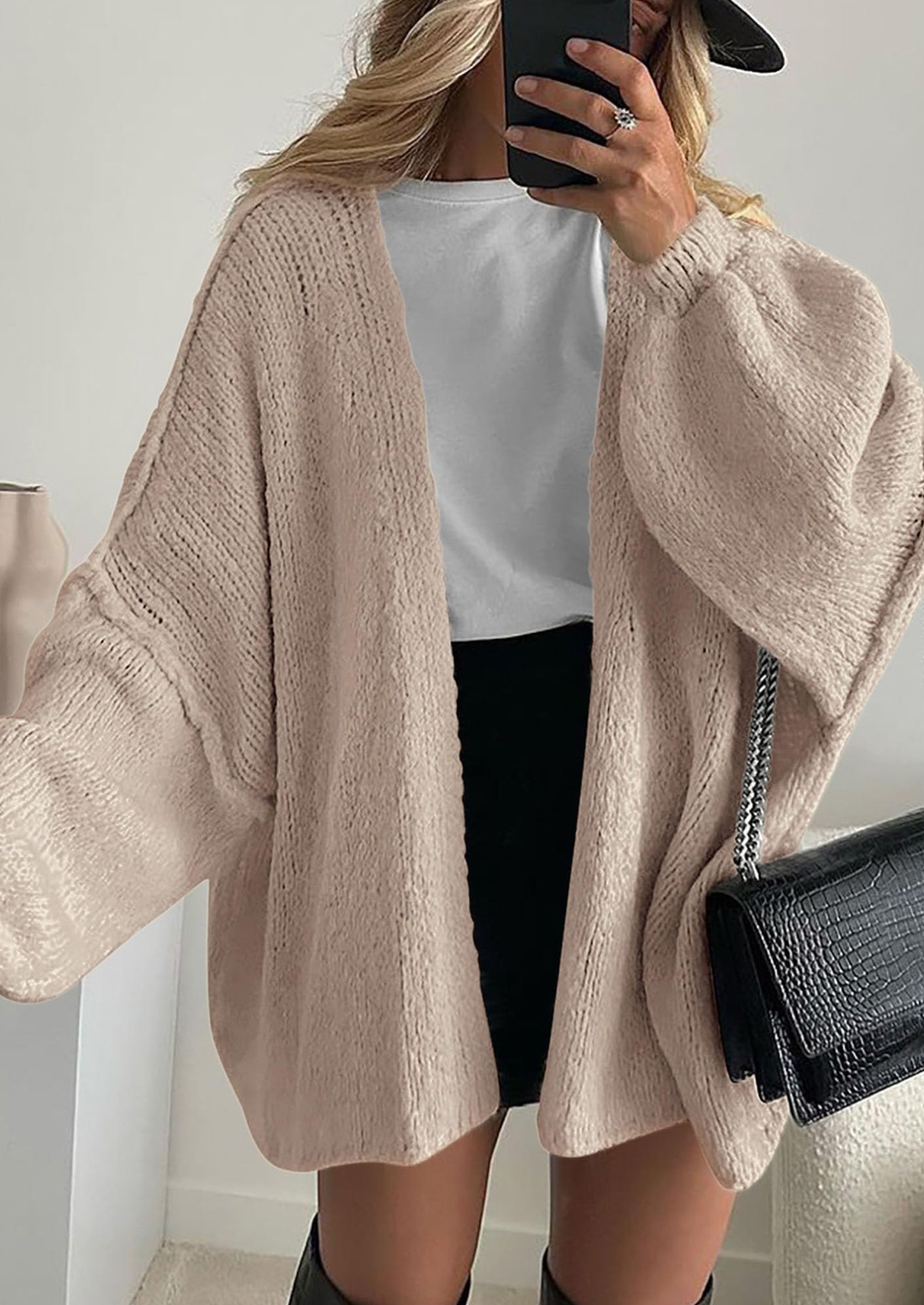 Womens Oversized Cardigan Sweaters Fall Long Lantern Sleeve Knit